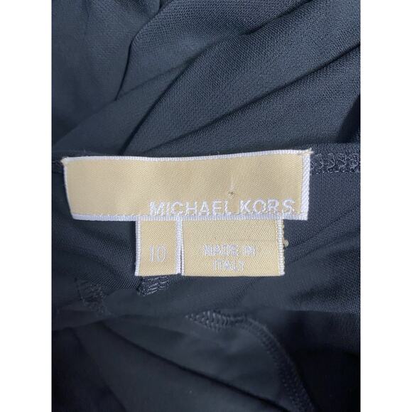 Michael Kors Collection Maxi Dress Black Twist Knot Front Long Sleeve V Neck 10 - Picture 8 of 8